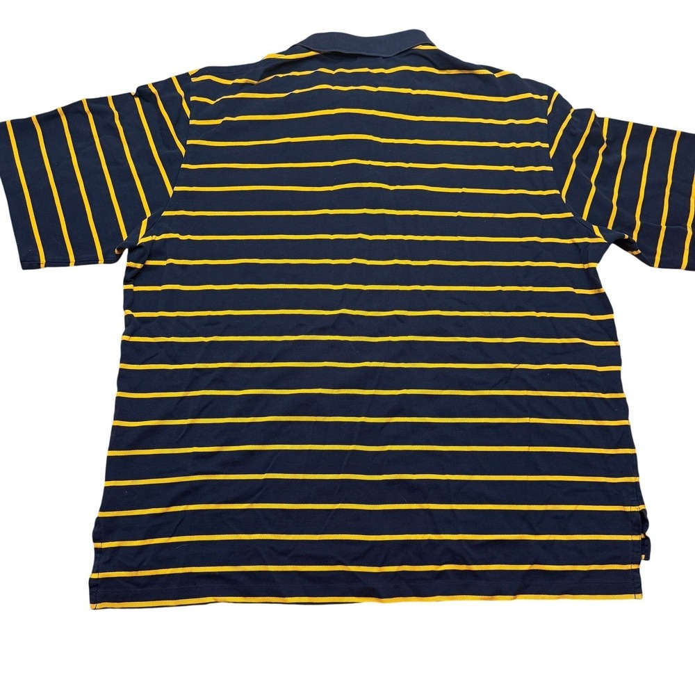 Polo Ralph Lauren Golf Fit Polo Shirt Mens XL Navy Yellow Striped Pima Cotton